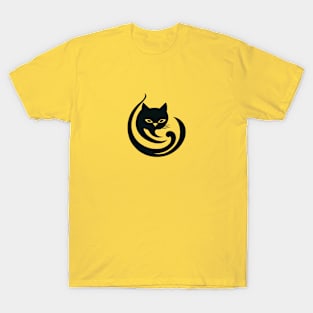 Black cat in circle T-Shirt